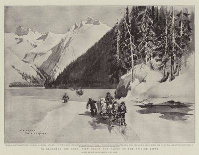 To Klondyke for Gold, View below the Canon on the Stikine River by Charles Edwin Fripp